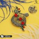 Брошь "Лира цветущая" (металл, стразы) 4*3 см 2291619