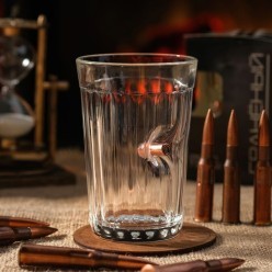 Стакан гранёный с пулей "Непробиваемый" 250 мл, стекло