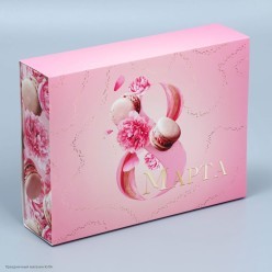 Коробка сборная "8 Марта" для сладостей 20*15*5 см