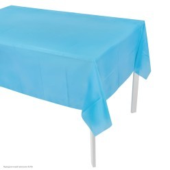 Скатерть небесно-голубая 137*274 см, полиэтилен