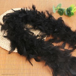 Боа (перья) 2 м чёрное (60гр)