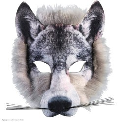 Маска Волк с мехом (текстиль)