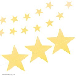 Гирлянда на нитке "Звёзды" золото 6*220 см (блеск)