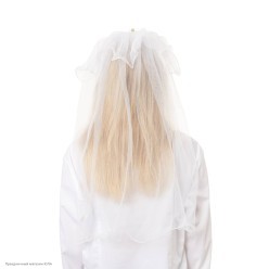 Фата на девичник на ободке с цветами 60 см