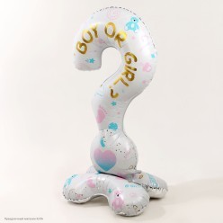 Фигура фольга 3Д Вопрос "Boy or Girl?" на подставке 62''/155