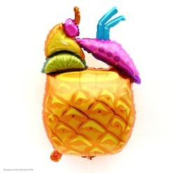 Шар фольга "Коктейль-ананас" 80*50 см