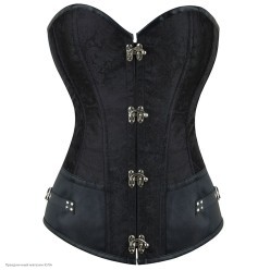 Корсет Дамаск (дек.замки) низ кожзам, чёрный р.XL