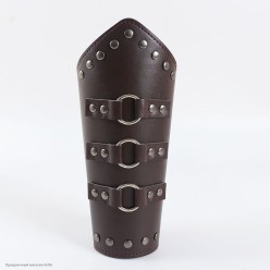 Нарукавники кожзам (кольца, клёпки) коричневые 22*25см