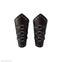 Нарукавники кожзам (пряжкки, клёпки) чёрные 22*25см