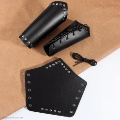 Нарукавники кожзам (клёпки) чёрные 21,5*24,5см