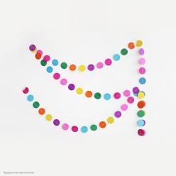 Гирлянда на нитке "Круги" цветной микс, 5*400 см