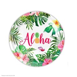 Тарелки "Гавайи. Aloha" 23 см 10шт, бумага