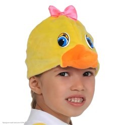 Шапочка "Уточка" (плюш) детская р.52-54