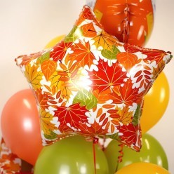 Шар фольга Звезда "Осенние листья" 22''/56см
