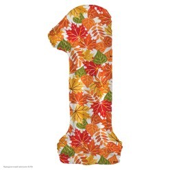 Шар фольга Цифра "1 Осенняя" 34''/86см