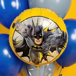 Шар фольга Круг "Бэтмен" жёлтый 18"/45см