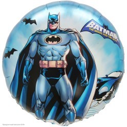 Шар фольга Круг "Бэтмен" синий 18"/45см