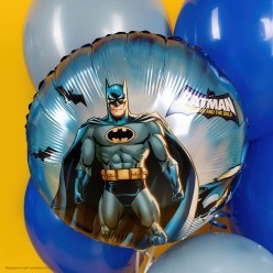 Шар фольга Круг "Бэтмен" синий 18"/45см