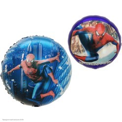 Шар фольга Круг "Человек-Паук" (синий) 18"/45см
