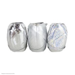 Лента для шаров 5мм*10,0м Серебристый микс, 3 шт (ПВХ)