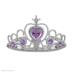 Диадема "Сердце" сборная серебряная (пластик) 16*7,5см