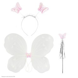 Набор Бабочки (крылья 48*40см, ободок, палочка) белый