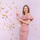 Пневмохлопушка 30см (звёзды/сердца фольга зол/роз) 923015
