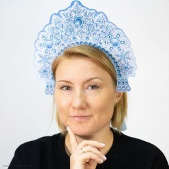 Кокошник картонный "Зимние узоры" 26,5см