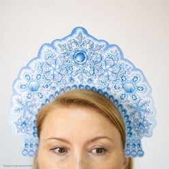 Кокошник картонный "Зимние узоры" 26,5см