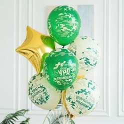 Набор шаров "Ура, Дембель!" 5ст/рисунок 12"/30см, 8 шт