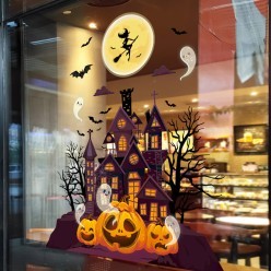 Наклейки декоративные Хэллоуин 60*45см "Замок под луной"