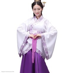 Костюм взрослый "Ханьфу" бело-фиолетовый р.46-48