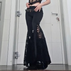 Брюки женские Клёш (вставки гипюр) р.46-50