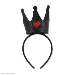 Корона на ободке чёрная (фетр, блеск) 23*8,4см