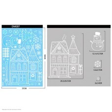Наклейки статические НГ 48*35см "Дом, снеговик"
