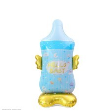 Фигура фольга 3D "Бутылочка" голубая 155*97см