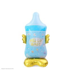 Фигура фольга 3D "Бутылочка" голубая 155*97см