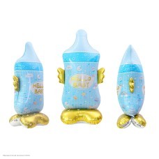 Фигура фольга 3D "Бутылочка" голубая 155*97см