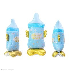 Фигура фольга 3D "Бутылочка" голубая 155*97см