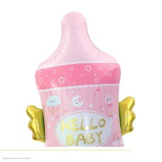 Фигура фольга 3D "Бутылочка" розовая 155*97см