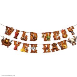 Гирлянда-буквы "Wild West" Вестерн 18*18см