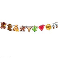 Гирлянда-фигурки на ленте "Вестерн" (жилет) 15*14см, 9шт