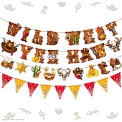 Гирлянда-фигурки на ленте "Вестерн" (телега) 15*14см, 9шт