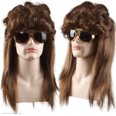 Парик "Рокер 70-х" каштановый