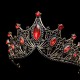 Диадема на ободке (металл, стразы) чёрный/красный (шпильки) РС20532-2чк