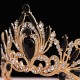 Диадема "Павлин" (металл, стразы чёрн. и бел) золотая 14*7см РС20540-зч