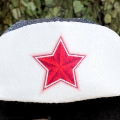 Шапка для бани Ушанка с красной звездой