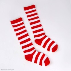 Гольфы детские "Полосатые" красно-белые (трикотаж)