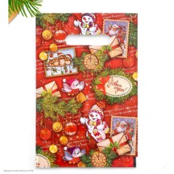 Пакет подарочный 19,5*29,5см "Новогоднее письмо" (ПВД 30мкм)