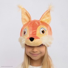 Шапочка "Белочка Лапушка" (плюш) детская р.50-52